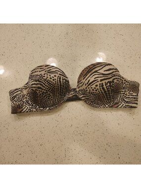 Victorias Secret Biofit Multiway Strapless Bra 34A Animal Print Underwire Padded